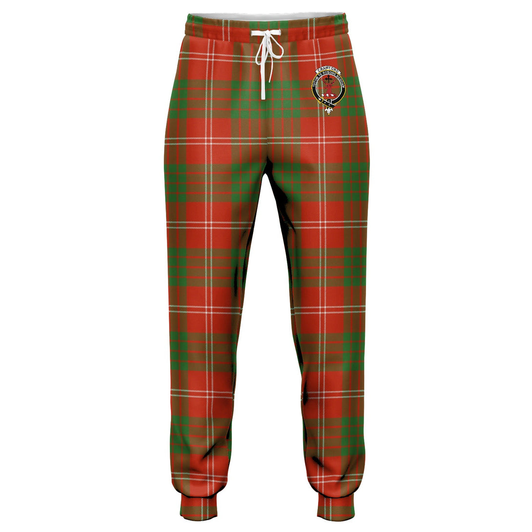 Crawford Red Ancient Clan Badge Tartan Jogger Pants