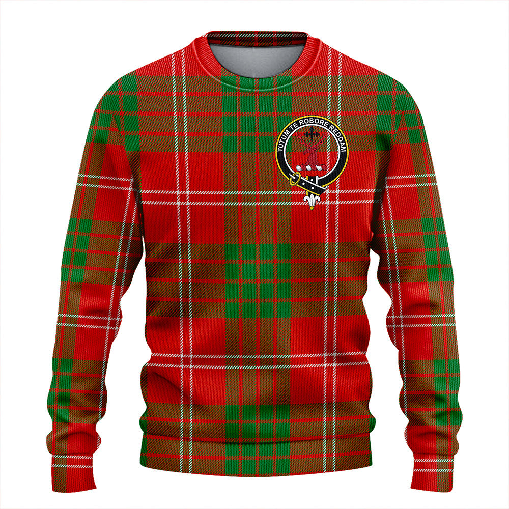 Crawford Red Ancient Clan Badge Tartan Knitted Sweater