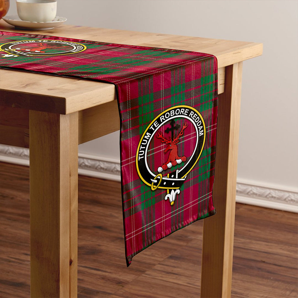 Crawford Red Modern Clan Badge Tartan Table Runner