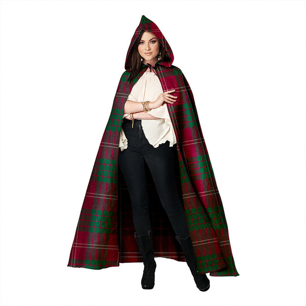 Crawford Red Modern Clan Badge Tartan Hooded Cloak