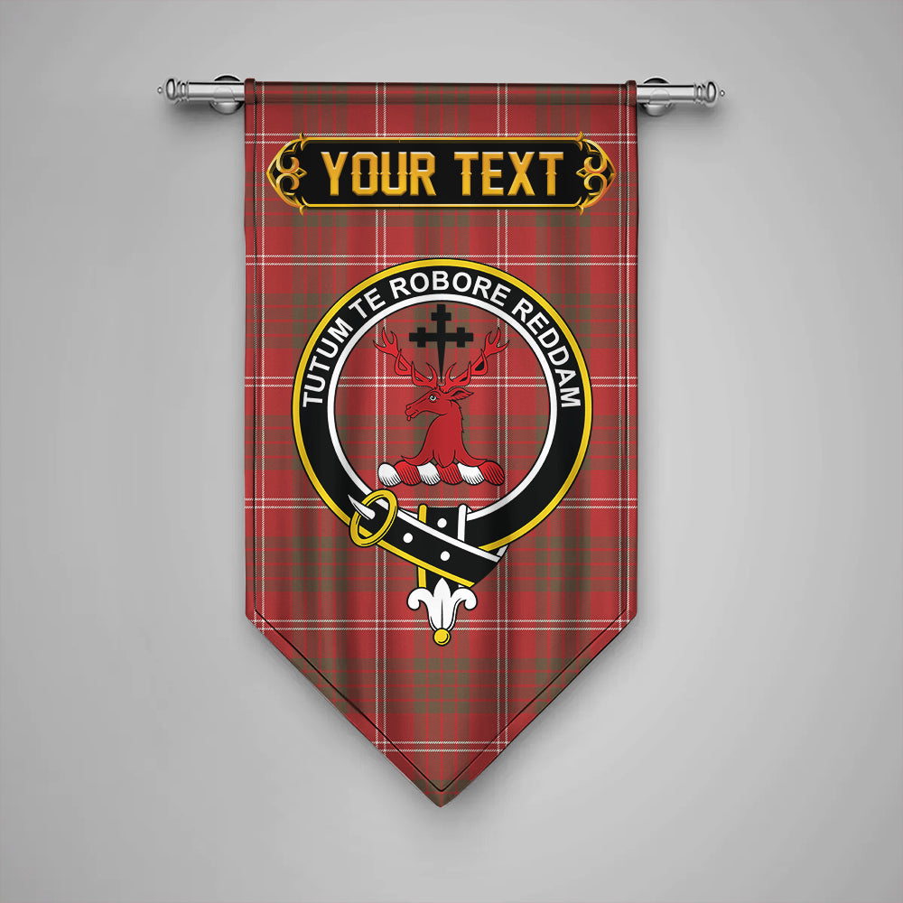 Crawford Red Weathered Clan Badge Tartan Gonfalon Personalize