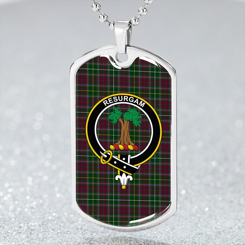 Crosbie Clan Badge Classic Tartan Dog Tag Necklace