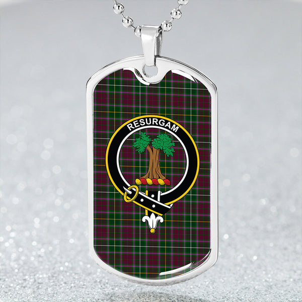 Crosbie Clan Badge Classic Tartan Dog Tag Necklace