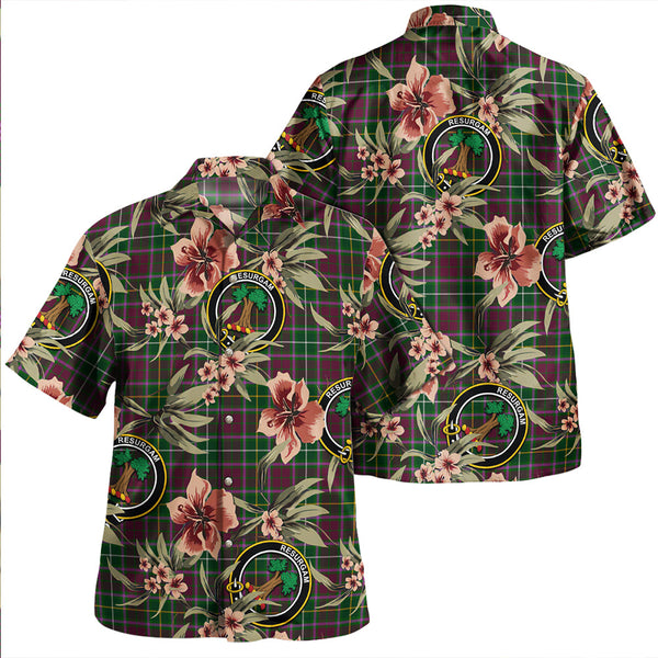 Crosbie Clan Badge Tartan Aloha Hawaiian Shirt Tropical Old Style