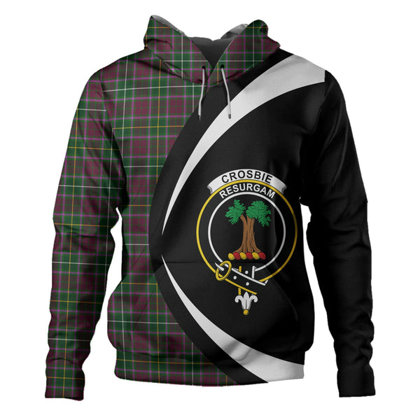 Crosbie Clan Badge Tartan Hoodie Circle Style