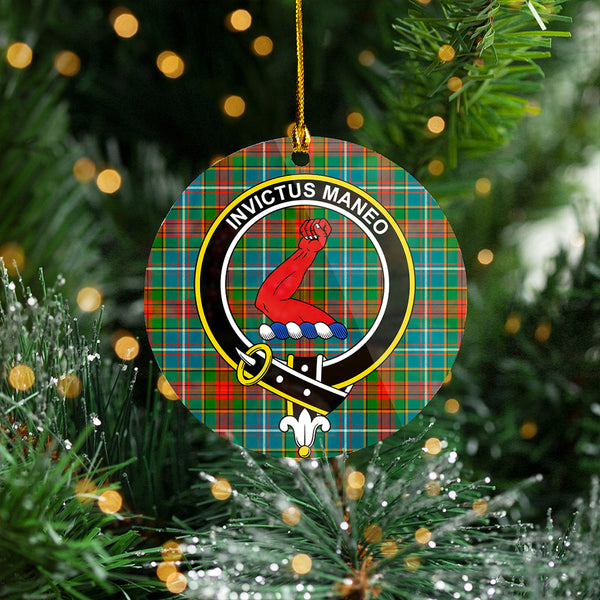 Crozier Ancient Clan Badge Tartan Plastic Christmas Ornaments