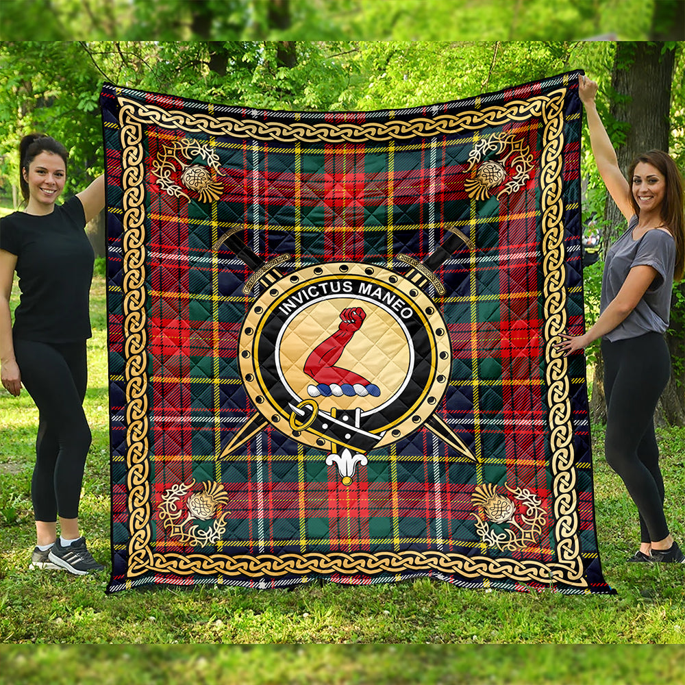 Crozier Modern Clan Badge Tartan Premium Quilt Celtic Shield