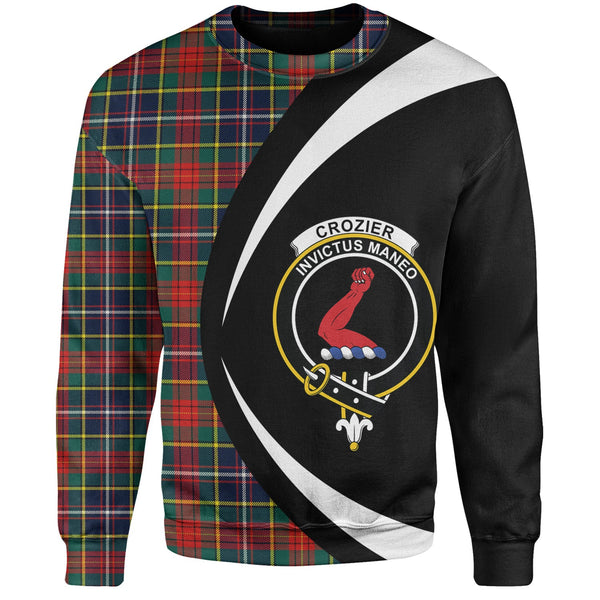 Crozier Modern Clan Badge Tartan Sweatshirt Circle Style Personalized