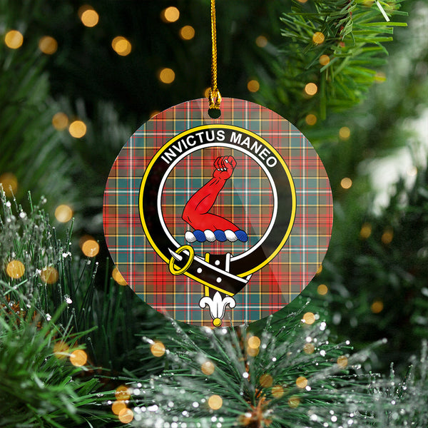 Crozier Weathered Clan Badge Tartan Plastic Christmas Ornaments