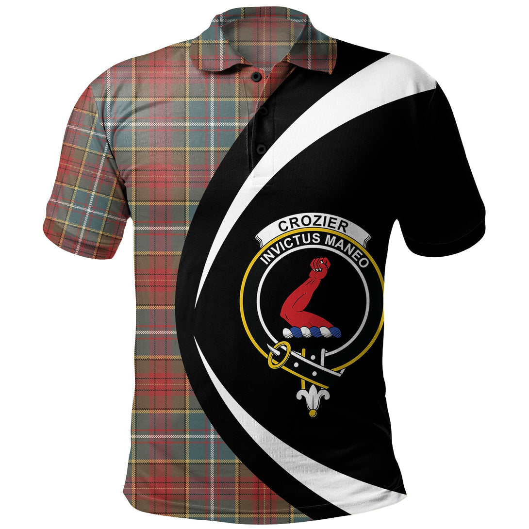 Crozier Weathered Clan Badge Tartan Polo Shirt Circle Style Personalized