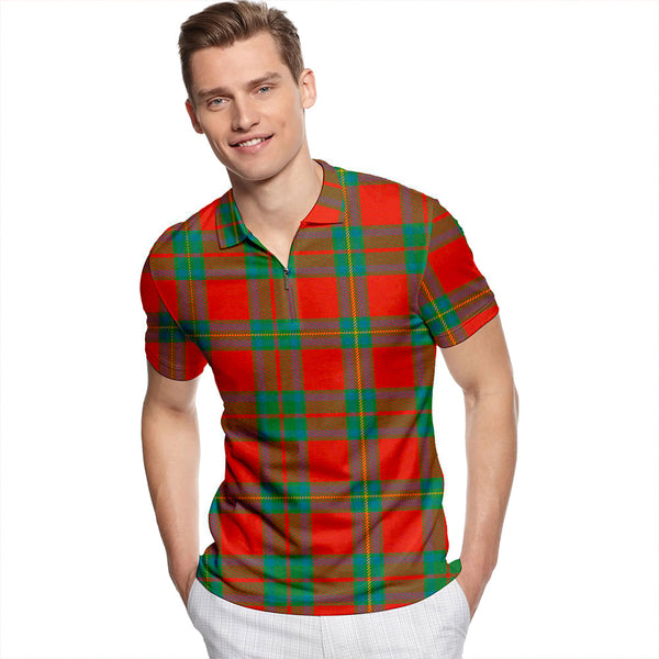 Cruikshank Ancient Tartan Classic Lapel Zip Short Sleeve Polo