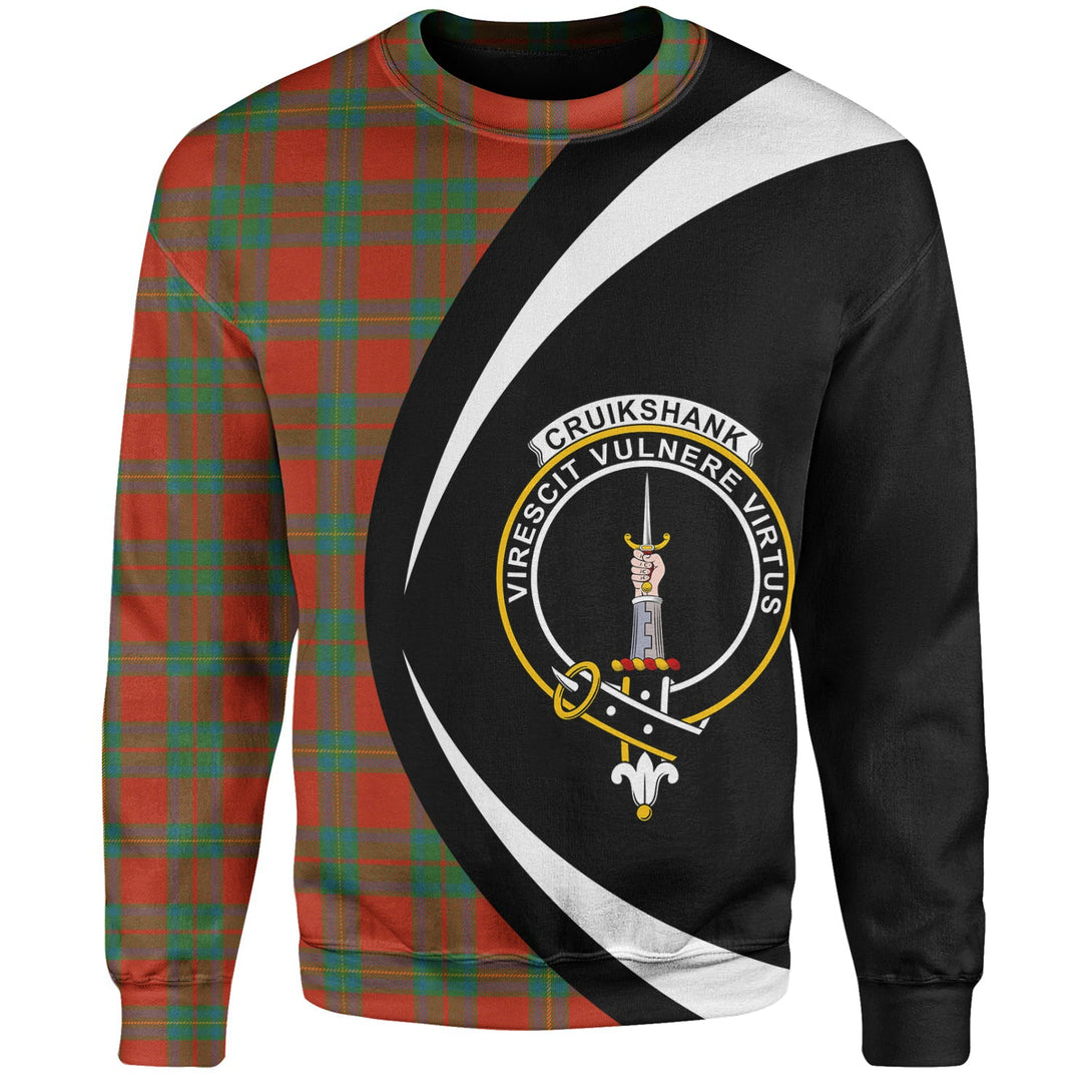 Cruikshank Ancient Clan Badge Tartan Sweatshirt Circle Style Personalized