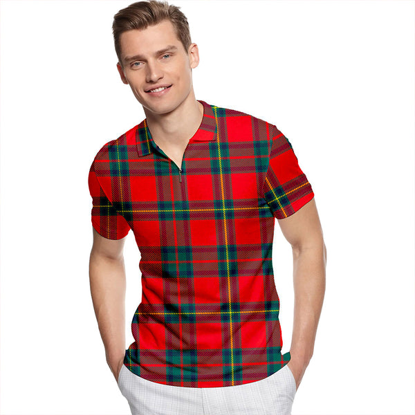 Cruikshank Modern Tartan Classic Lapel Zip Short Sleeve Polo