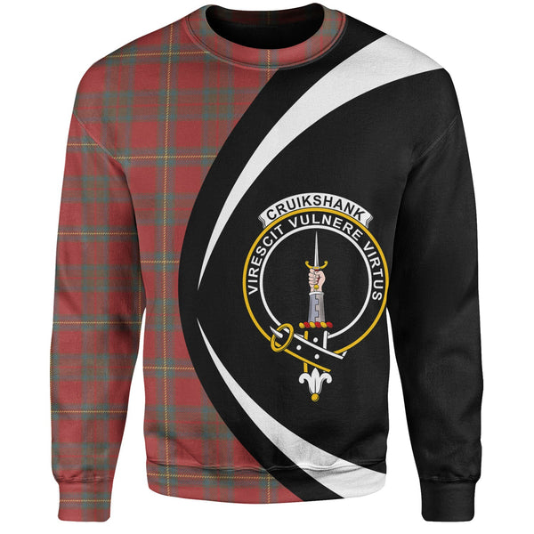 Cruikshank Weathered Clan Badge Tartan Sweatshirt Circle Style Personalized