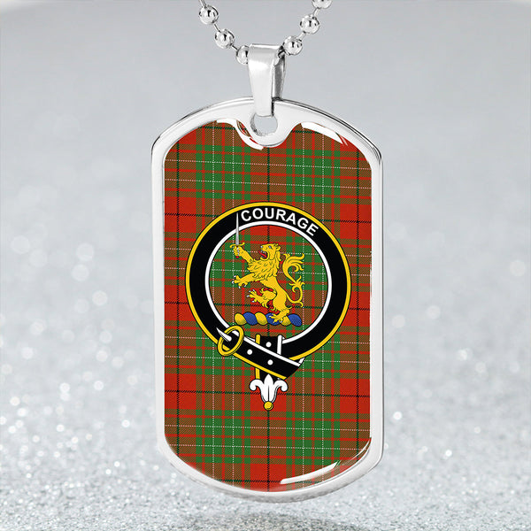 Cumming Ancient Clan Badge Classic Tartan Dog Tag Necklace