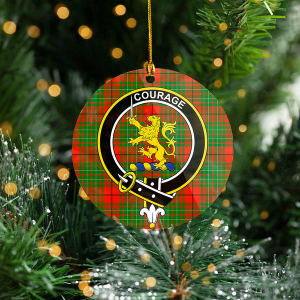 Cumming Ancient Clan Badge Tartan Plastic Christmas Ornaments