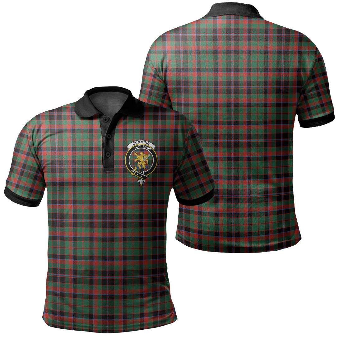 Cumming Hunting Ancient Tartan Crest Polo Shirt Black Neck 2 Style