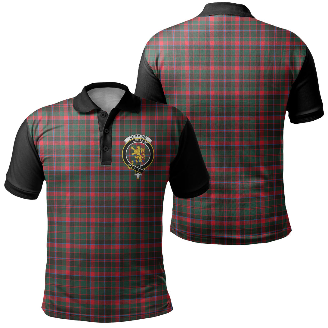 Cumming Hunting Modern Tartan Crest Polo Shirt Black Neck 1 Style