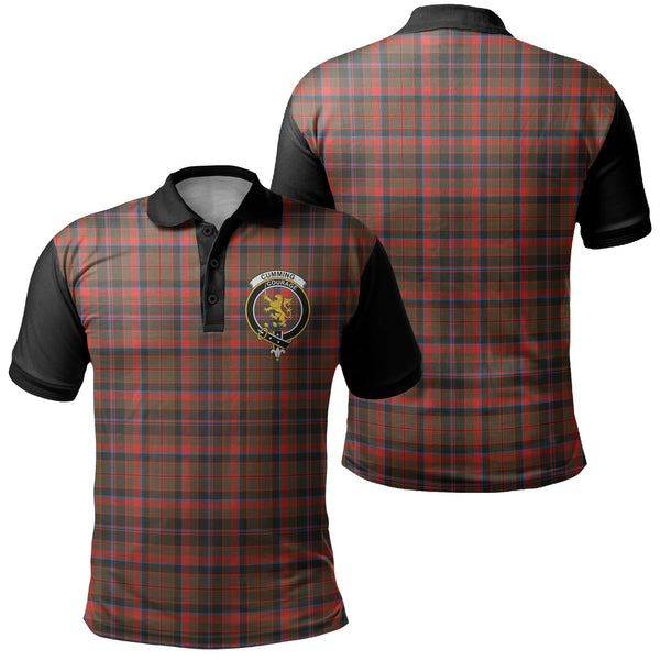 Cumming Hunting Weathered Tartan Crest Polo Shirt Black Neck 1 Style