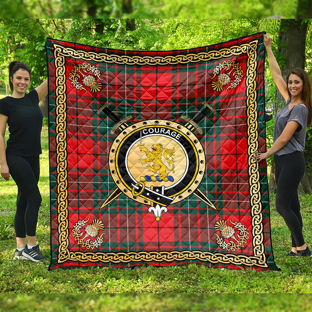 Cumming Modern Clan Badge Tartan Premium Quilt Celtic Shield