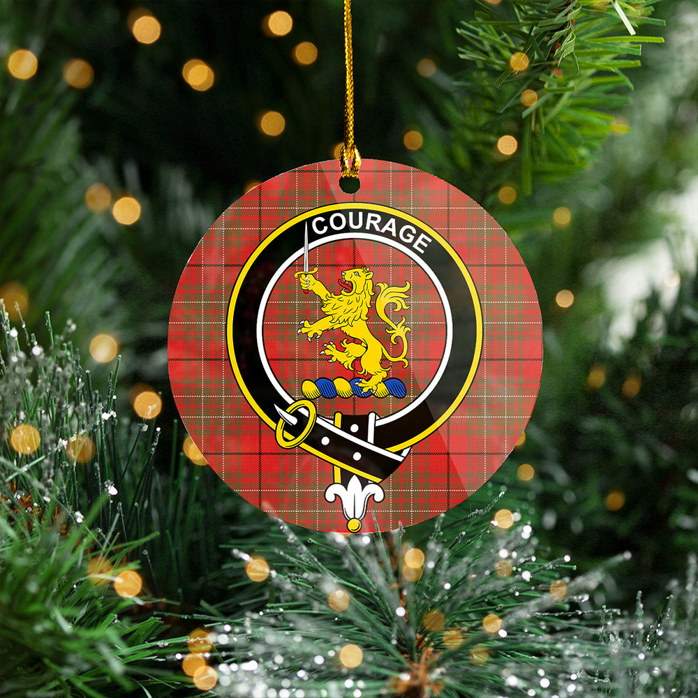 Cumming Weathered Clan Badge Tartan Plastic Christmas Ornaments