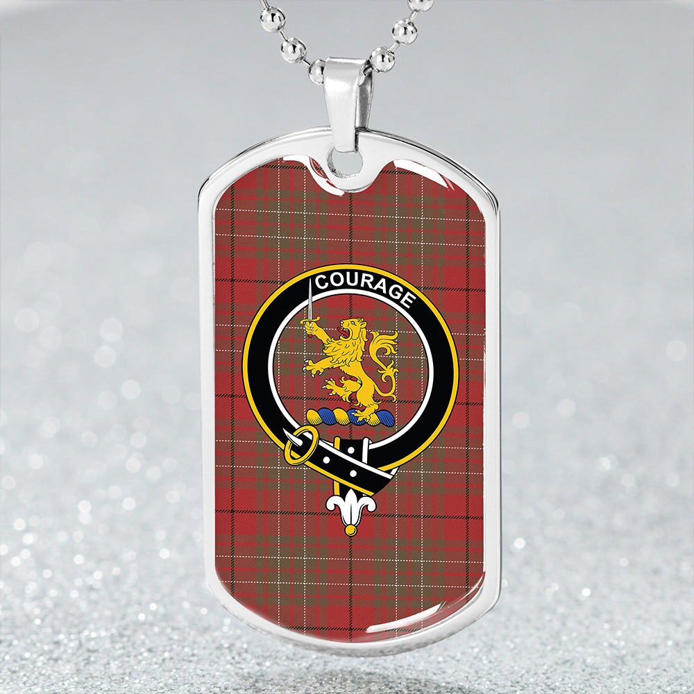 Cumming Weathered Clan Badge Classic Tartan Dog Tag Necklace