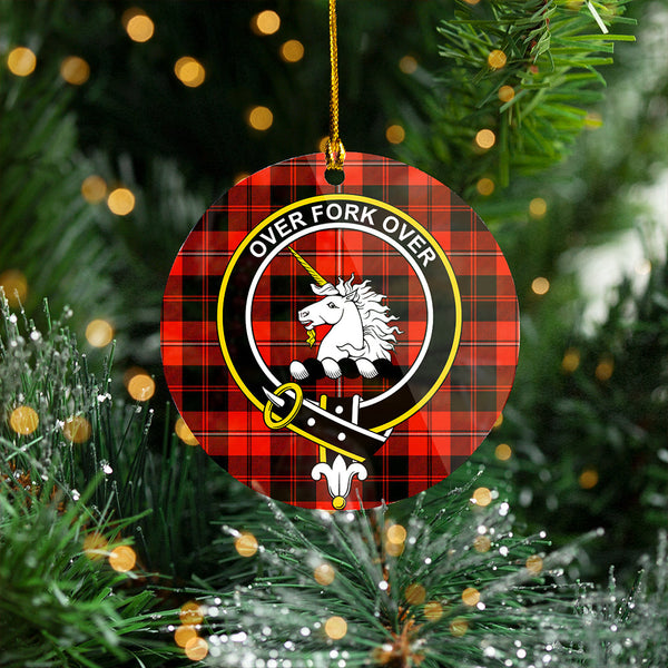 Cunningham Ancient Clan Badge Tartan Plastic Christmas Ornaments