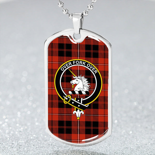 Cunningham Ancient Clan Badge Classic Tartan Dog Tag Necklace