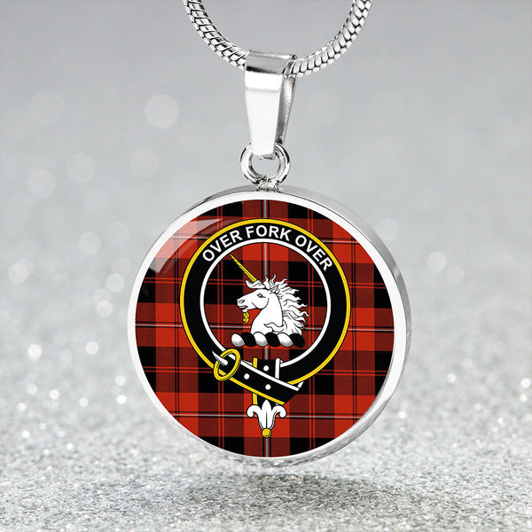 Cunningham Ancient Clan Badge Tartan Classic Circle Necklace