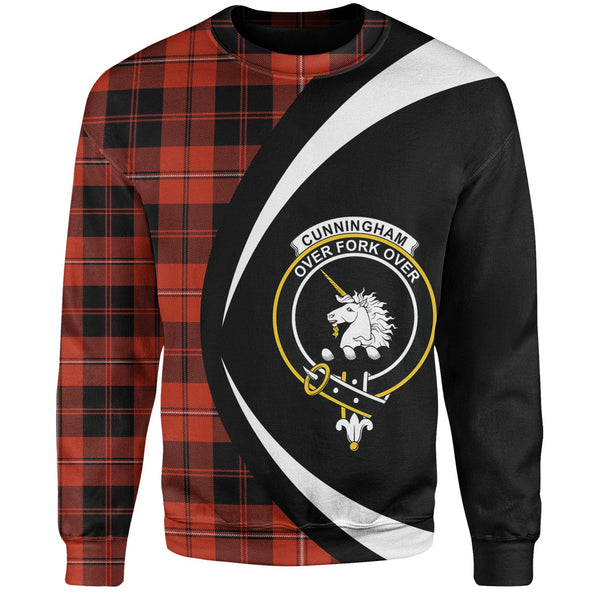 Cunningham Ancient Clan Badge Tartan Sweatshirt Circle Style Personalized