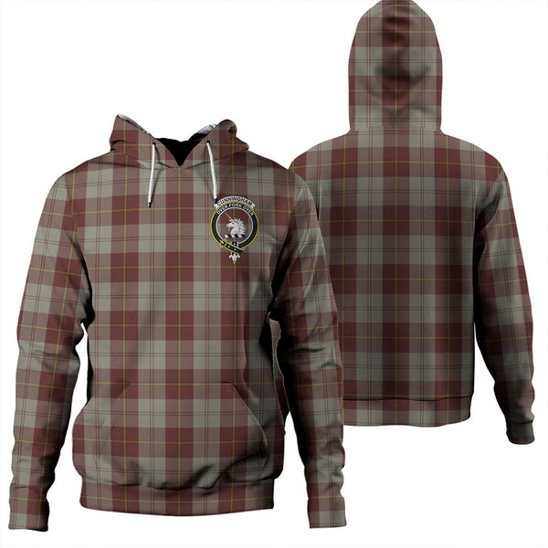 Cunningham Burgundy Dancers Tartan Classic Crest Hoodie