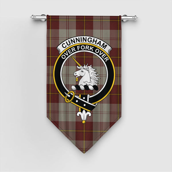 Cunningham Burgundy Dancers Tartan Classic Crest Gonfalon