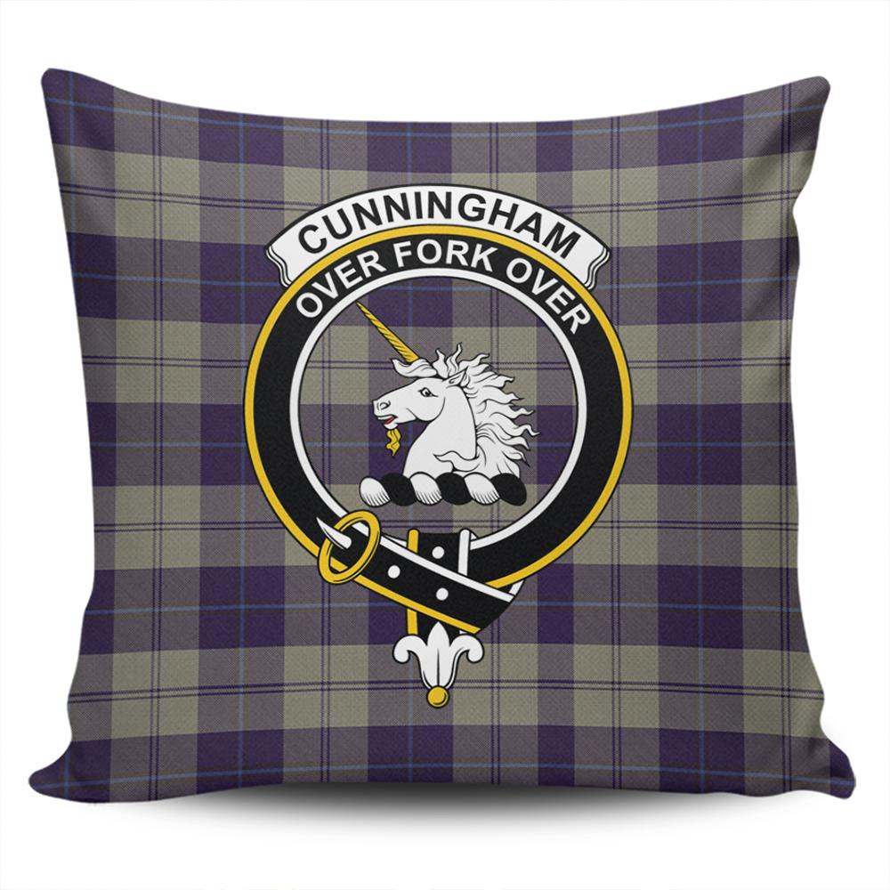 Cunningham Dress Blue Dancers Tartan Classic Crest Pillow Cover