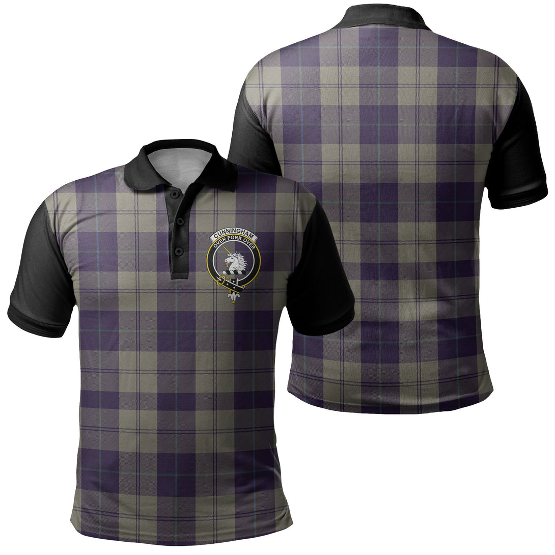 Cunningham Dress Blue Dancers Tartan Crest Polo Shirt Black Neck 1 Style