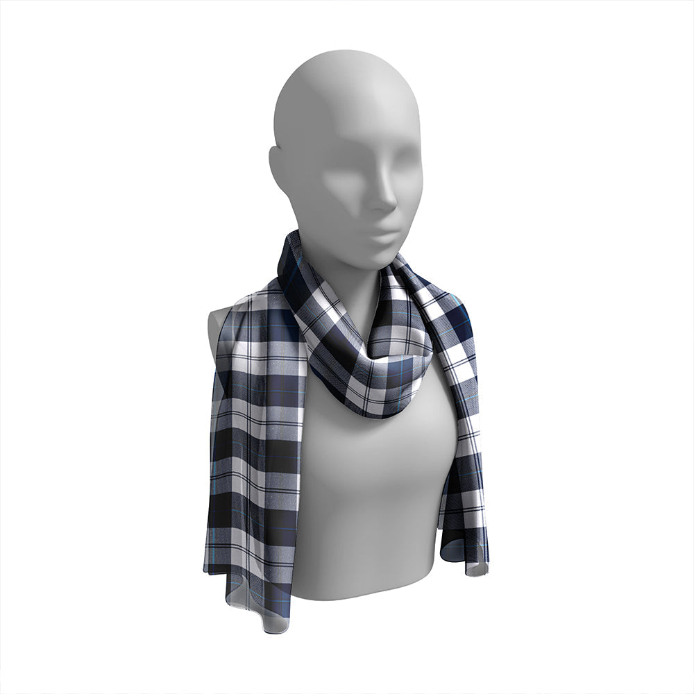 Cunningham Dress Dance Blue Tartan Classic Silk Habotai Long Scarf