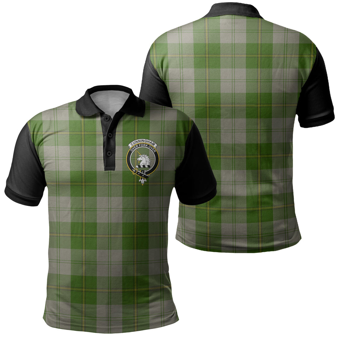 Cunningham Dress Green Dancers Tartan Crest Polo Shirt Black Neck 1 Style