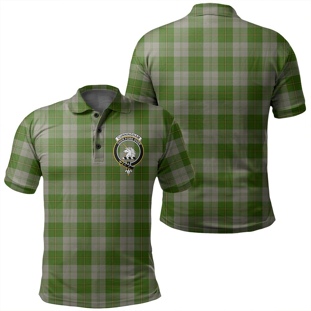 Cunningham Dress Green Dancers Tartan Classic Crest Polo Shirt