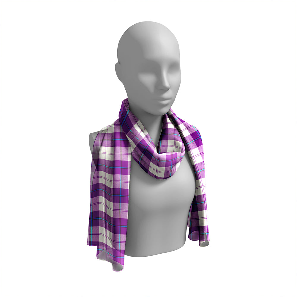 Cunningham Dress Purple Tartan Classic Silk Habotai Long Scarf