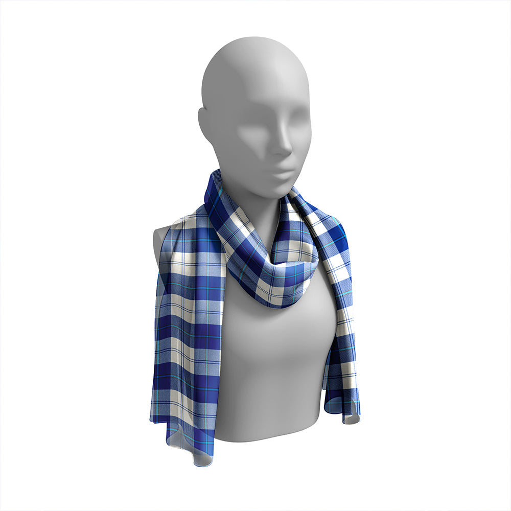 Cunningham Dress Royal Blue Tartan Classic Silk Habotai Long Scarf