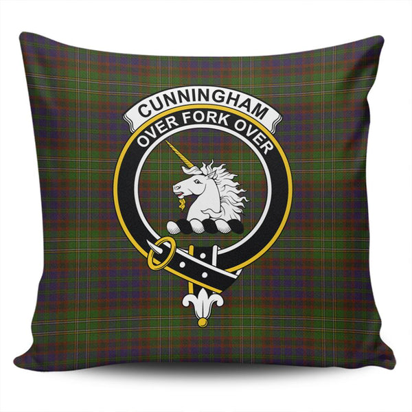 Cunningham Hunting Modern Tartan Classic Crest Pillow Cover