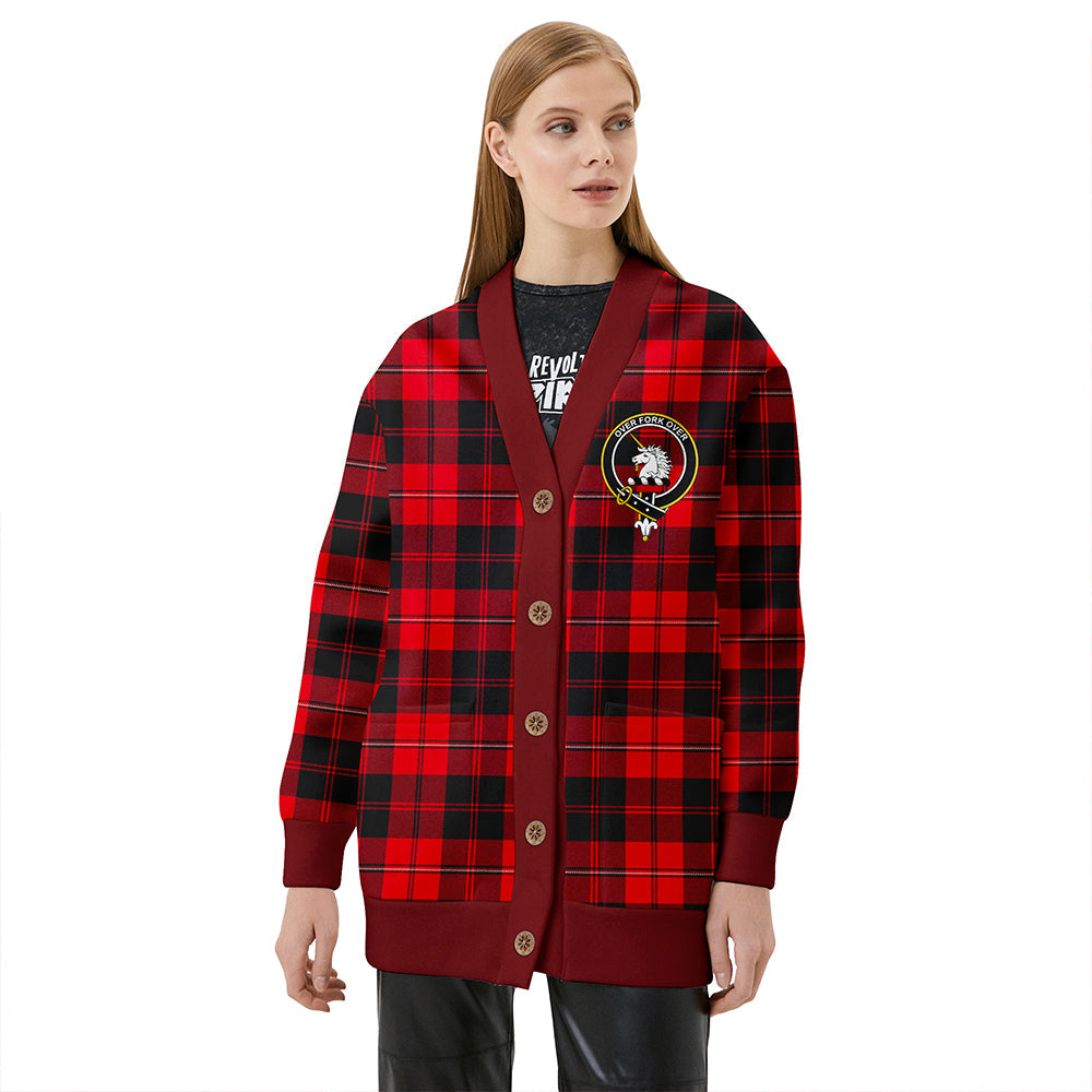 Cunningham Modern Clan Badge Tartan V-neck Cardigan