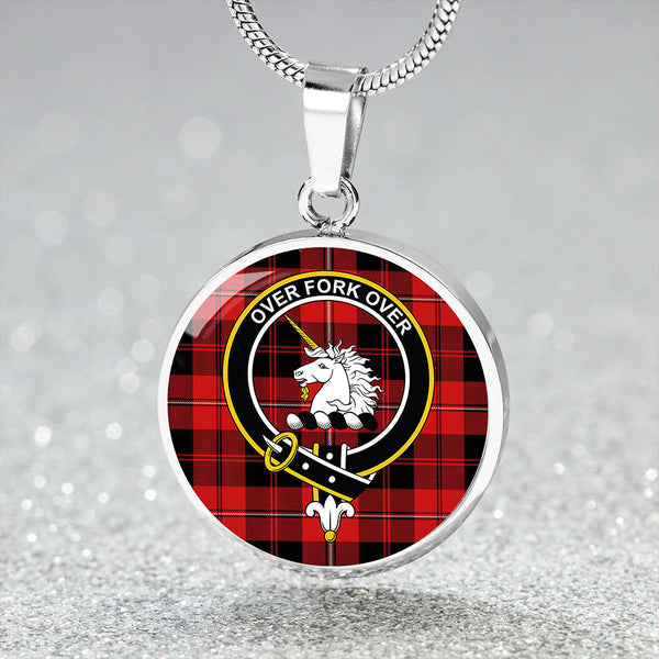 Cunningham Modern Clan Badge Tartan Classic Circle Necklace