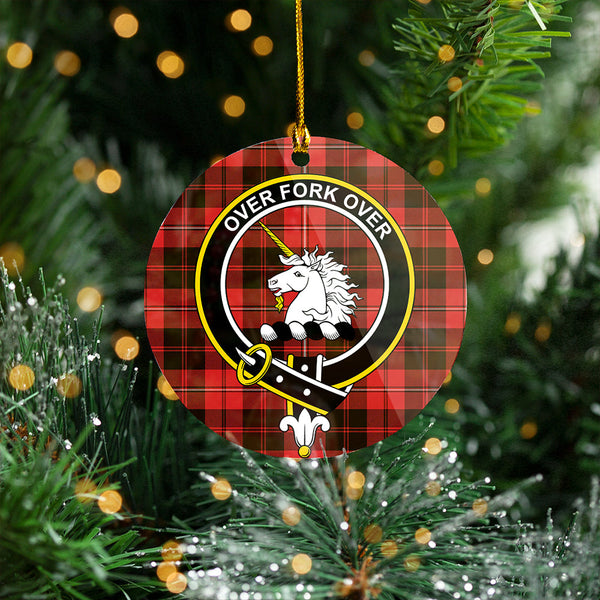 Cunningham Weathered Clan Badge Tartan Plastic Christmas Ornaments