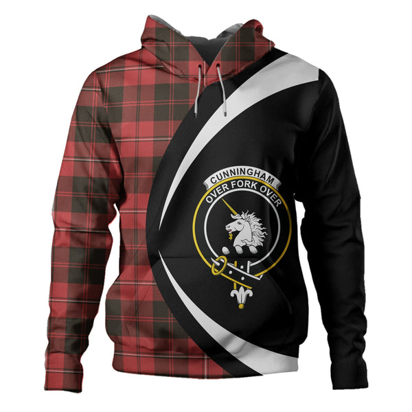 Cunningham Weathered Clan Badge Tartan Hoodie Circle Style