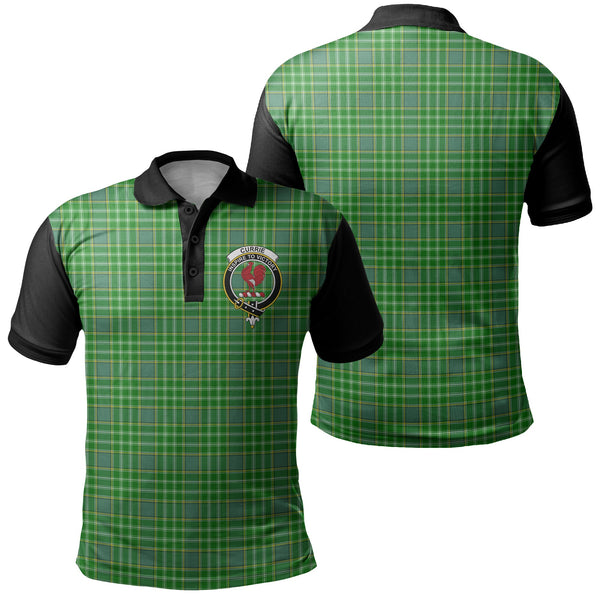 Currie Tartan Crest Polo Shirt Black Neck 1 Style