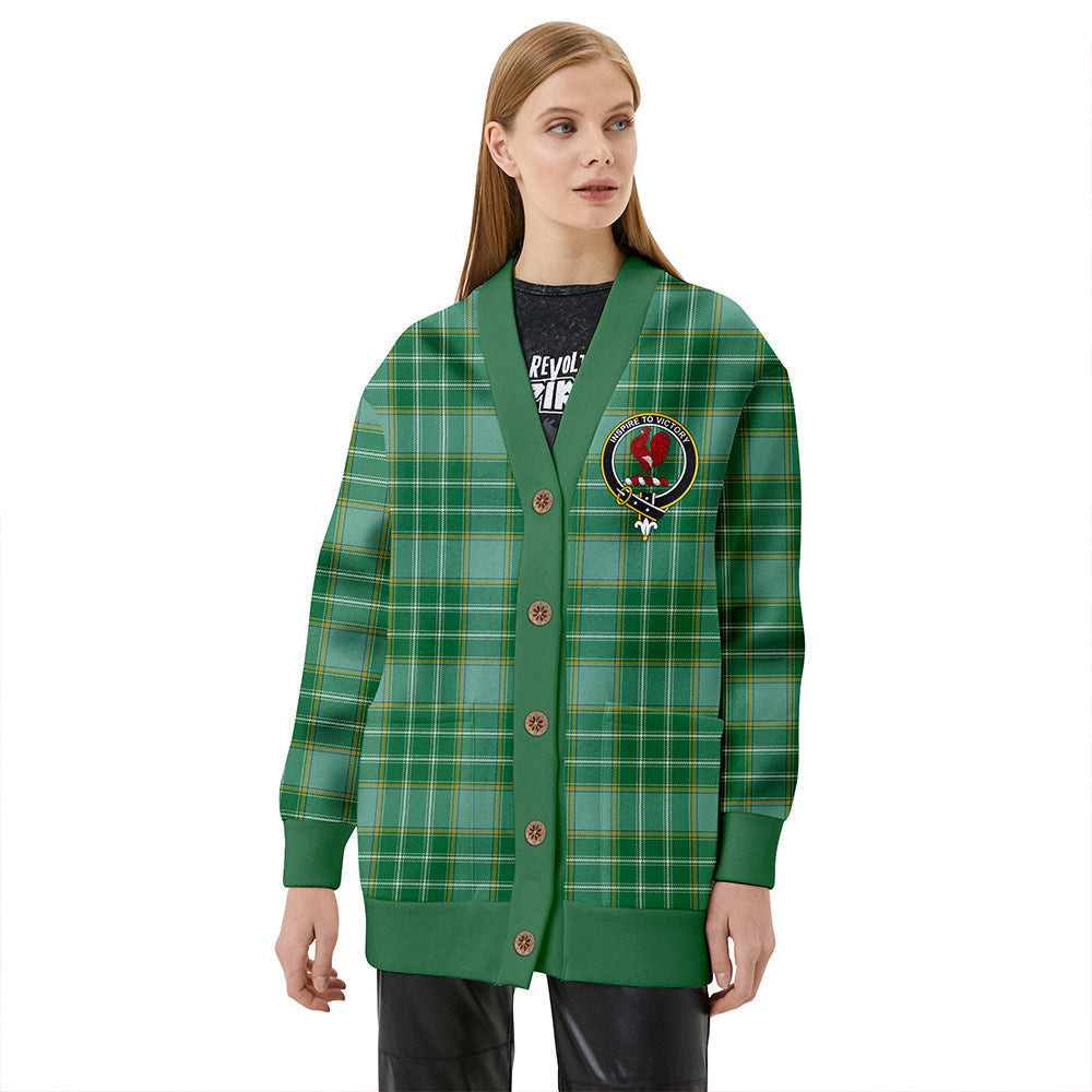 Currie Ancient Clan Badge Tartan V-neck Cardigan