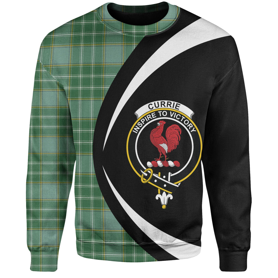 Currie Ancient Clan Badge Tartan Sweatshirt Circle Style Personalized