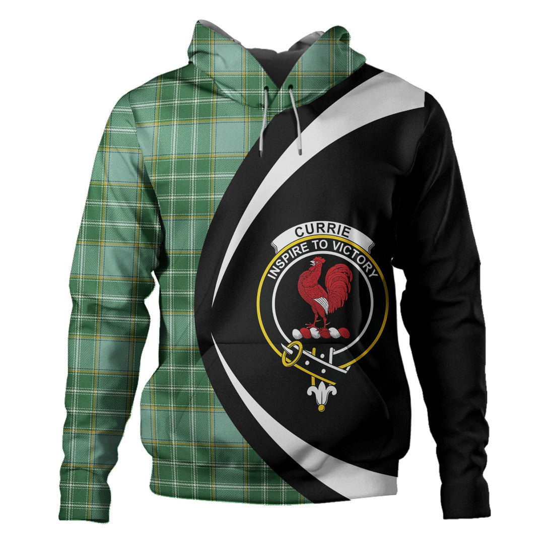 Currie Ancient Clan Badge Tartan Hoodie Circle Style