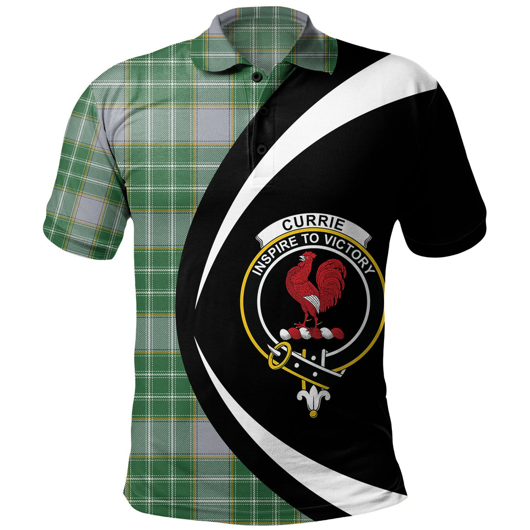 Currie Modern Clan Badge Tartan Polo Shirt Circle Style Personalized