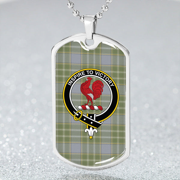 Currie Weathered Clan Badge Classic Tartan Dog Tag Necklace